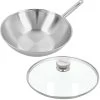 Demeyere Apollo Wok Met Steel ø 30 Cm Rvs Glans + Gratis Glasdeksel 30 Cm -Keukengerei Winkel 5412191000571 52930 np