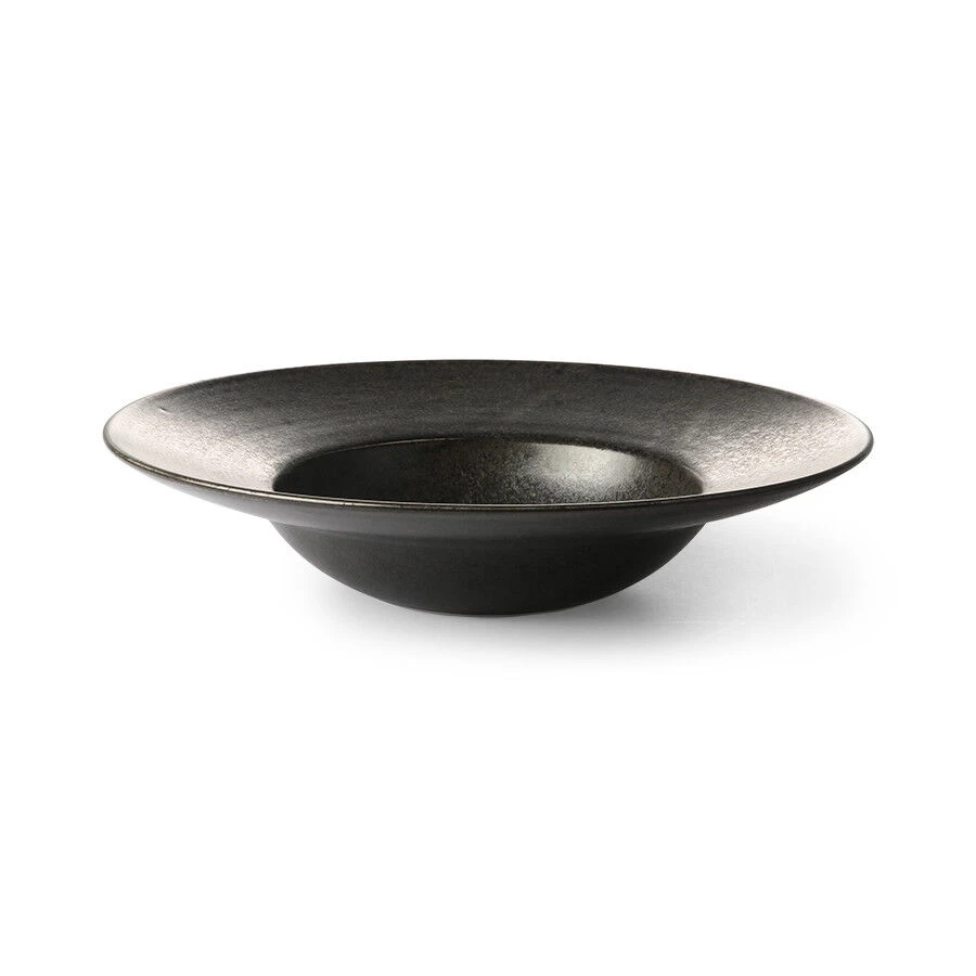 HK Living Kyoto Ceramics ACE6844 Pastabord ø 28 Cm Aardewerk Black 4 HK Living Kyoto Ceramics ACE6844 Pastabord ø 28 Cm Aardewerk Black - Image 2