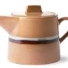HK Living 70's ACE6881 Stream Theepot 1,2 Liter Aardewerk Oranje-bruin -Keukengerei Winkel ace6881 a