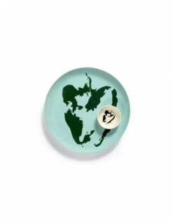 Serax Feast By Ottolenghi Bord L ø 26 Cm H 2 Cm Aardewerk Azure + Pepper Green -Keukengerei Winkel b8921006hs2