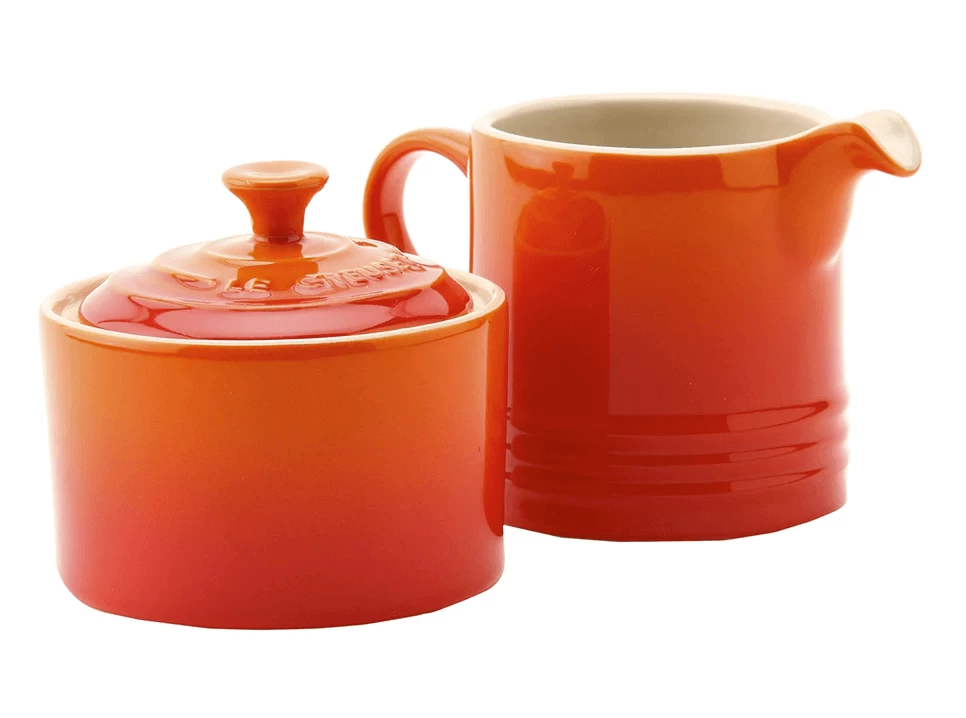 Le Creuset Suiker- En Melkset Aardewerk Vulcanique 2-delig 3 Le Creuset Suiker- En Melkset Aardewerk Vulcanique 2-delig