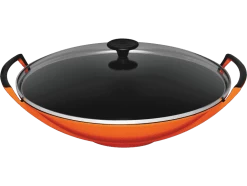 Le Creuset Wok Met Glazen Deksel 4,5 Liter ø 36 Cm Gietijzer Vulcanique